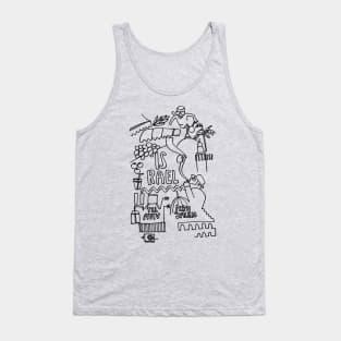 Israel Travel Journal Doodle Tel Aviv and Jerusalem Tank Top